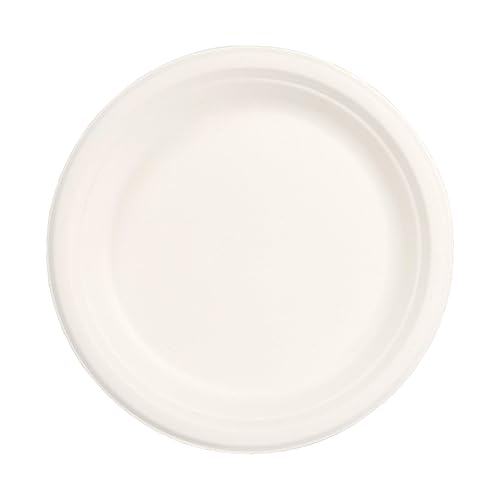 Stalkmarket 100% Compostable Natural Plant Fiber Plate, 6-Inch, 1000-Count Case
