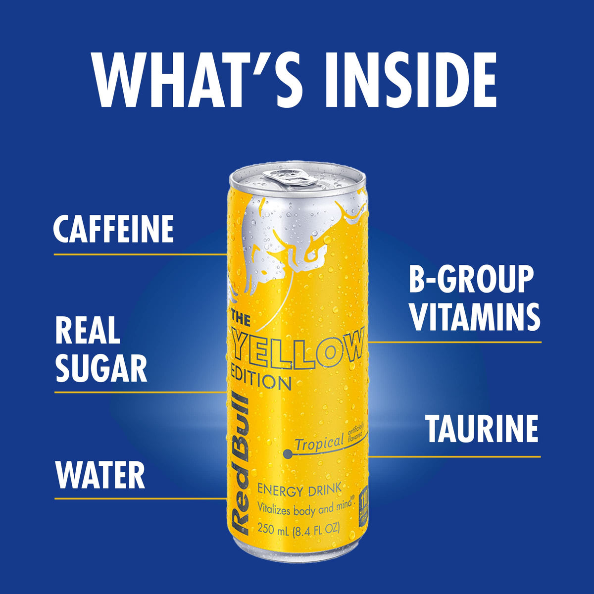 Red Bull Yellow Edition Energy Drink, Tropical, 8.4 Fluid Ounce