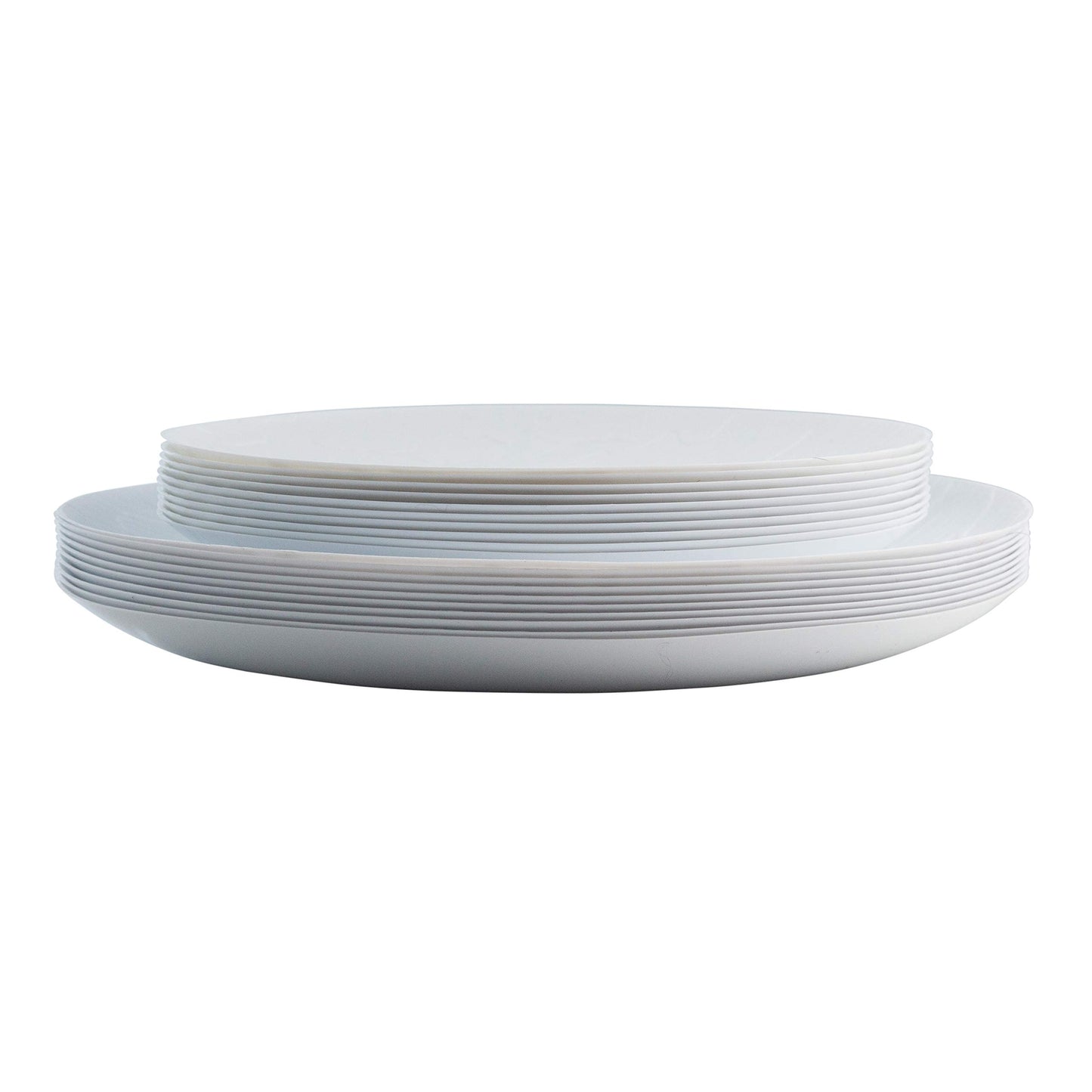 Posh Setting White Plastic Plates Disposable Plastic Wood Pattern Dinnerware (Includes 20 Dinner Plates and 20 Salad Plates) Elegant Disposable