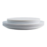 Posh Setting White Plastic Plates Disposable Plastic Wood Pattern Dinnerware (Includes 20 Dinner Plates and 20 Salad Plates) Elegant Disposable