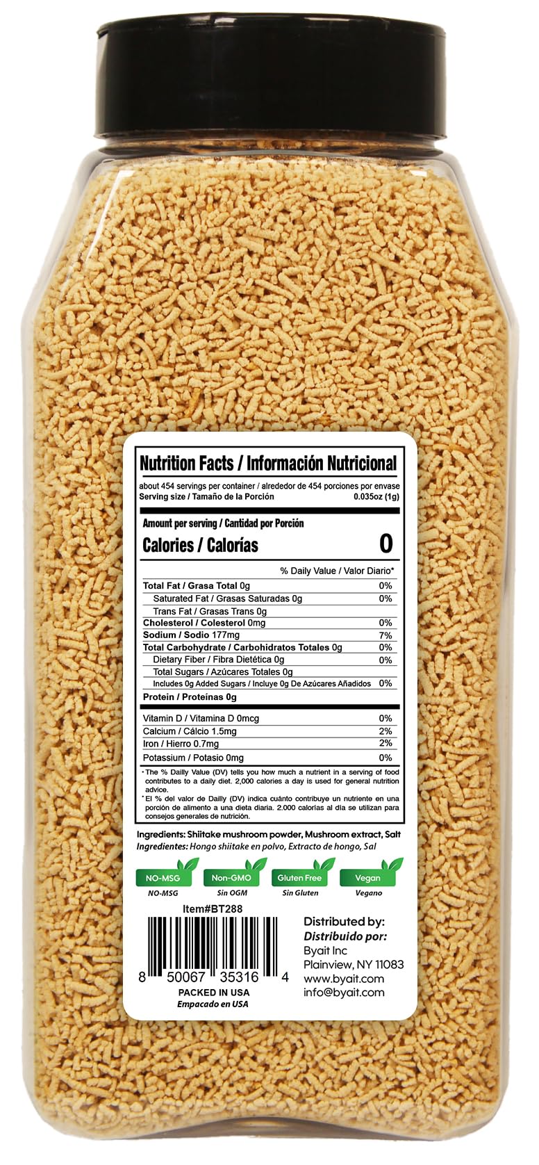 Byait Japanese Umami Seasoning with Salt 16 Oz, Shiitake Mushroom Powder