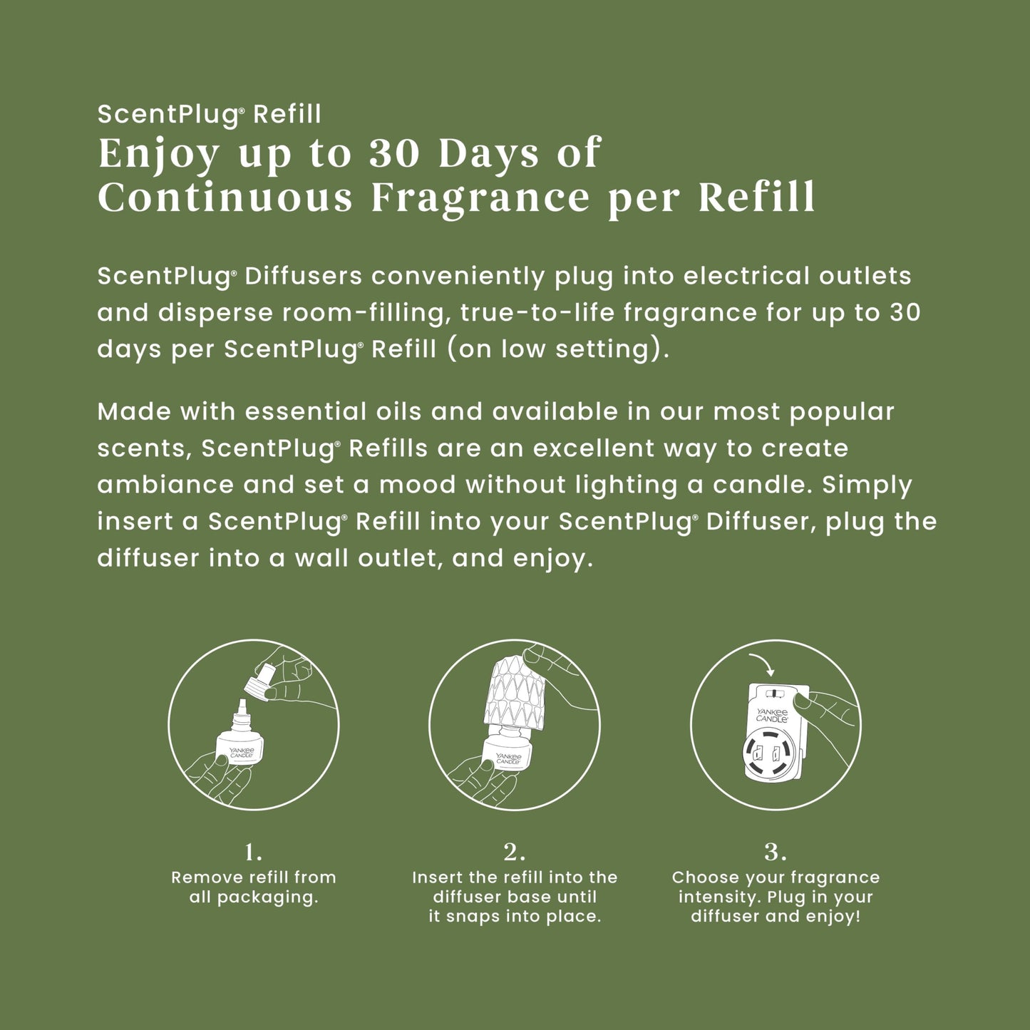 Yankee Candle ScentPlug Refill, Balsam & Cedar Juniper Berry Scented Oil, Plug In Air Freshener for Home Long Lasting Continuous Fragrance, 0.625 Oz