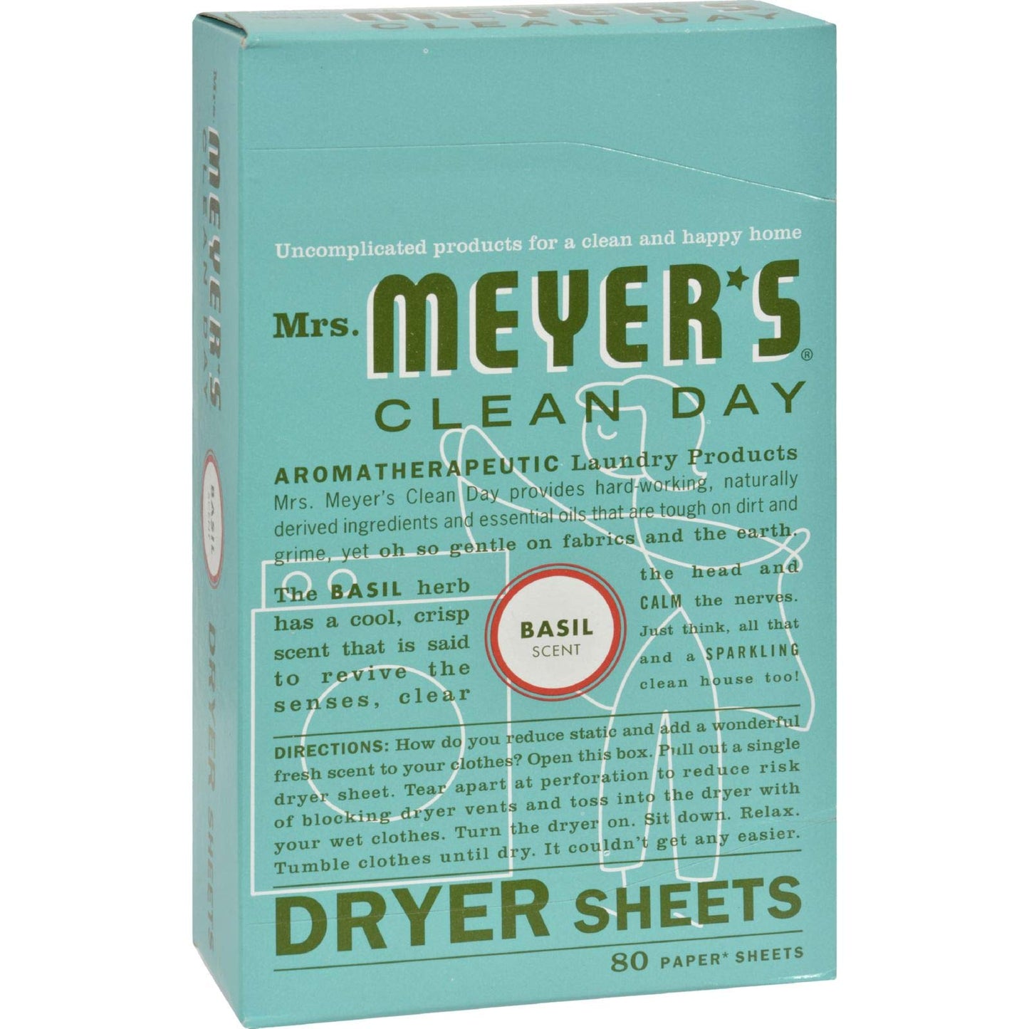 Mrs. Meyer'S Dryer Sheets - Basil - 80 Sheets