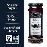 St. Dalfour Blueberry Fruit Spread - 10oz - 100% from Fruit, No Artificial Ingredients, Non-GMO, No Cane Sugars, All Natural, Made in France
