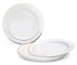 " OCCASIONS " 200Piece set (25 Guests)-Heavyweight Wedding Party Disposable Plastic Plate Set -25 x 10.5'' + 25 x 7.5'' + Silverware + Cups +linen