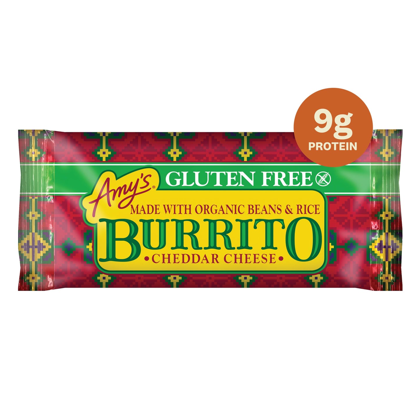 Amy's Frozen Meals, Cheddar Cheese Burrito with Beans and Rice, Gluten Free, 5.5 oz