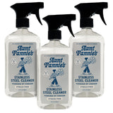 Aunt Fannie's Stainless Steel Spray Cleaner, Powered by Vinegar, Fingerprint and Residue Remover for Refrigerator, Dishwasher, Oven, Grill, Sink