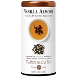 The Republic of Tea Vanilla Almond Full-Leaf Loose Black Tea 3.5 Oz Tin | Steeps 50 Cups | Caffeinated