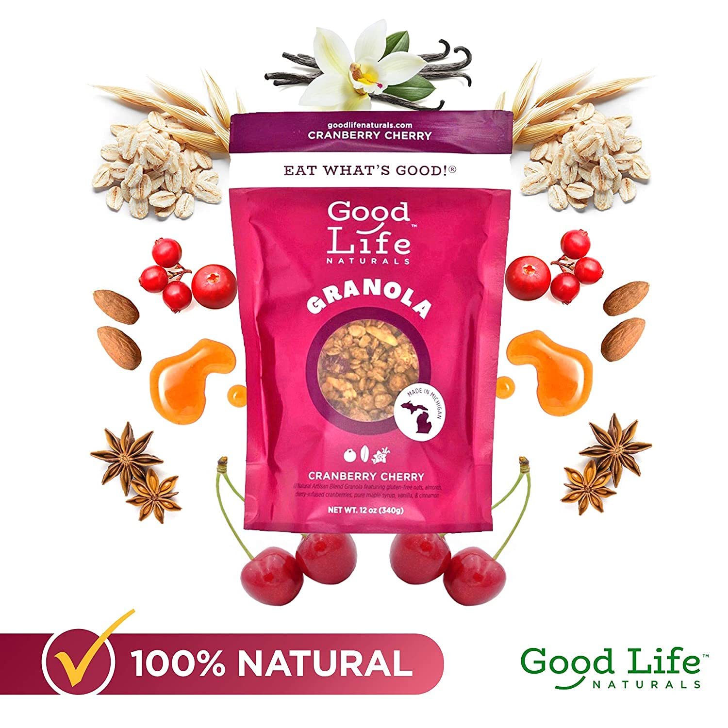 Good Life Natural’s Granola Cereal | Artisan Blended Energizing Granola Flakes | Healthy Snack | No Artificial Flavoring or Sweeteners | Non-GMO