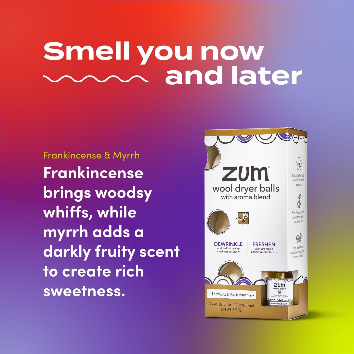 Zum Indigo Wild Laundry Dryer Balls Kit - Wool Laundry Balls for The Dryer - Essential Oil Spray - Reusable Drying Balls for Laundry - Frankincense