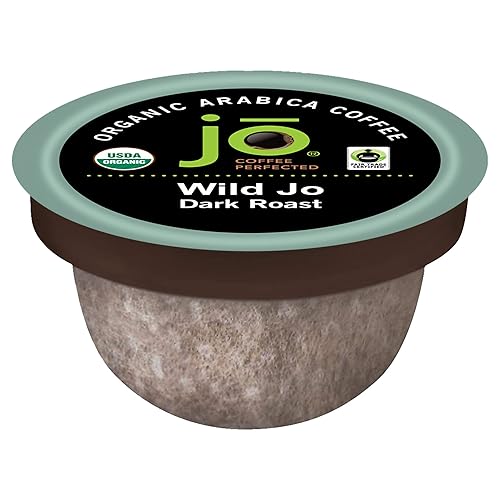 WILD JO: 12 Cup Organic Dark French Roast Compostable Coffee Pods for Keurig K-Cup Compatible Brewers | Bold Strong Rich Wicked Good | Eco-Friendly