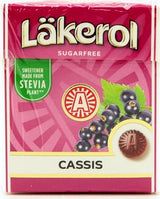 12 Pack Läkerol Cassis Black Current Sugar Free Pastilles 0.8-ounce Packages