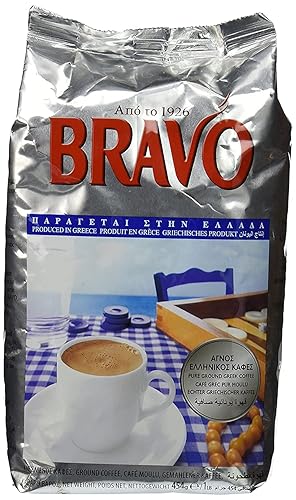 Bravo Greek Ground Coffee 2 Pack (16 Ounces x 2)