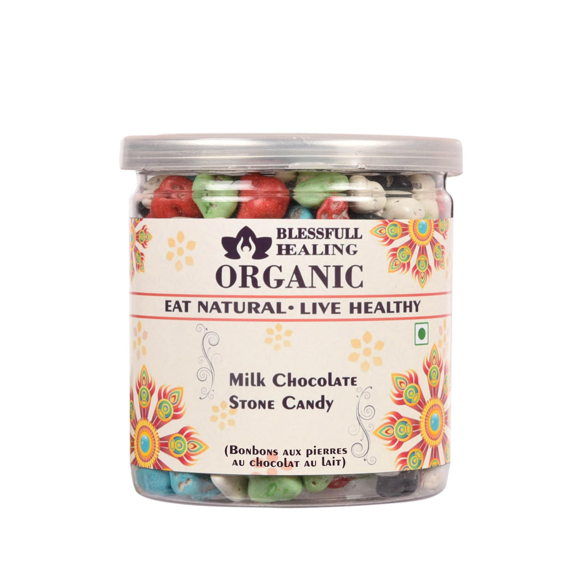 Blessfull Healing Organic Milk Chocolate Stone Candy 400 Gram Airtight Container