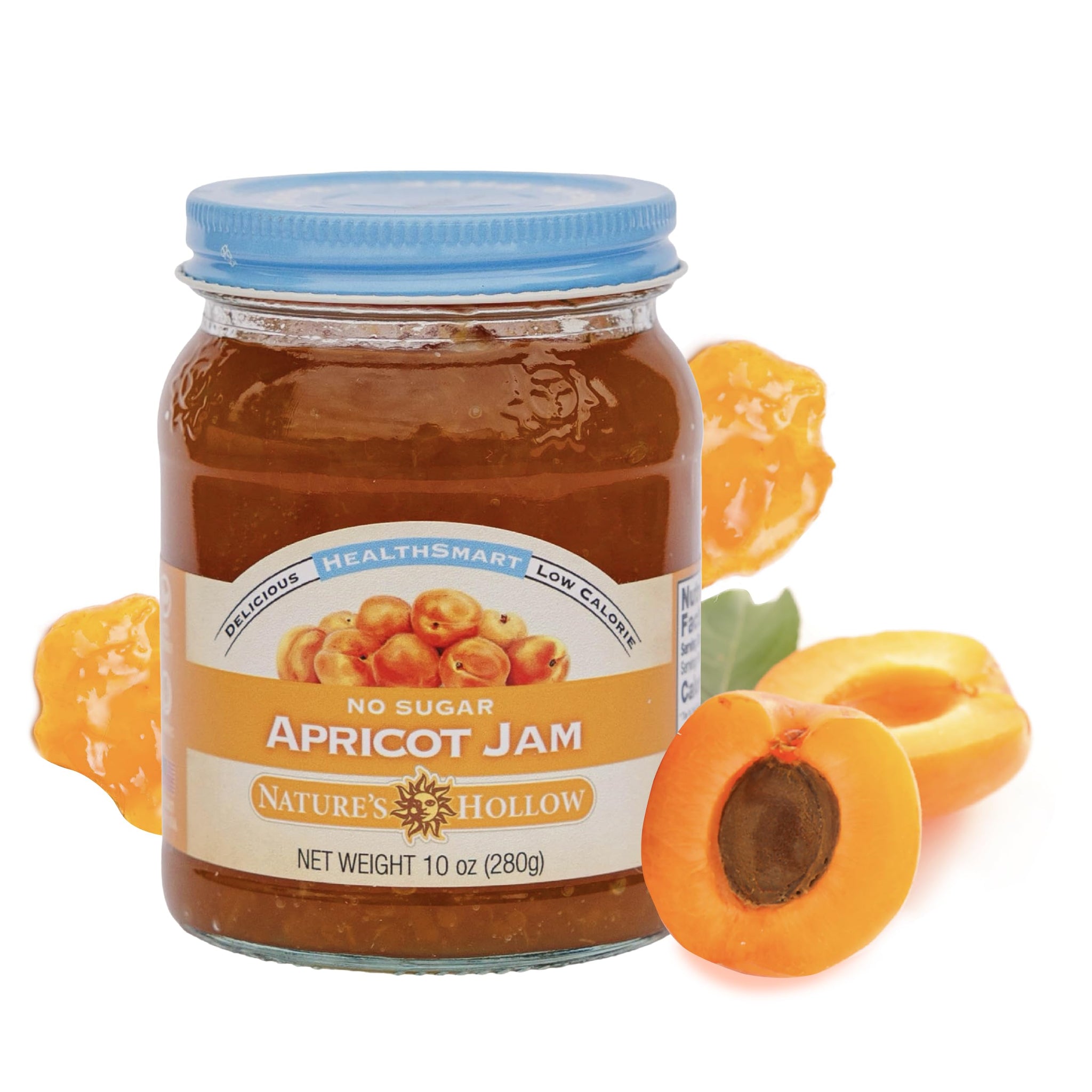 Nature's Hollow Apricot Jam: Sugar Free Jam and Preserves, Low Cal, Non GMO, Keto Jam, Vegan, Gluten Free, and Diabetic Friendly - Sugar Free Jelly