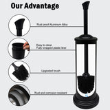 Indecor Home Stainless Steel Toilet Bowl Brush with Holder Metal Bathroom Cleaning Set Rustproof Hygienic Durable Modern Design