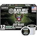 Black Rifle Coffee Company Just Black, 12 Count, Medium Roast K Cups - Single Serve K Cups Coffee Pods - Kcup Pods Compatible with Keurig 1.0 & 2.0