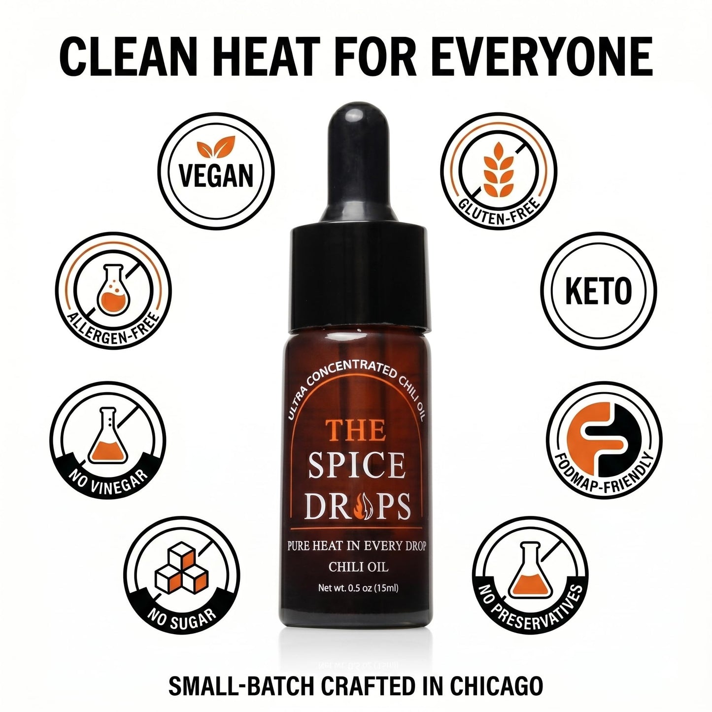 The Spice Drops Ultra-Concentrated Chili Oil - Precision Dropper - 0.5 oz