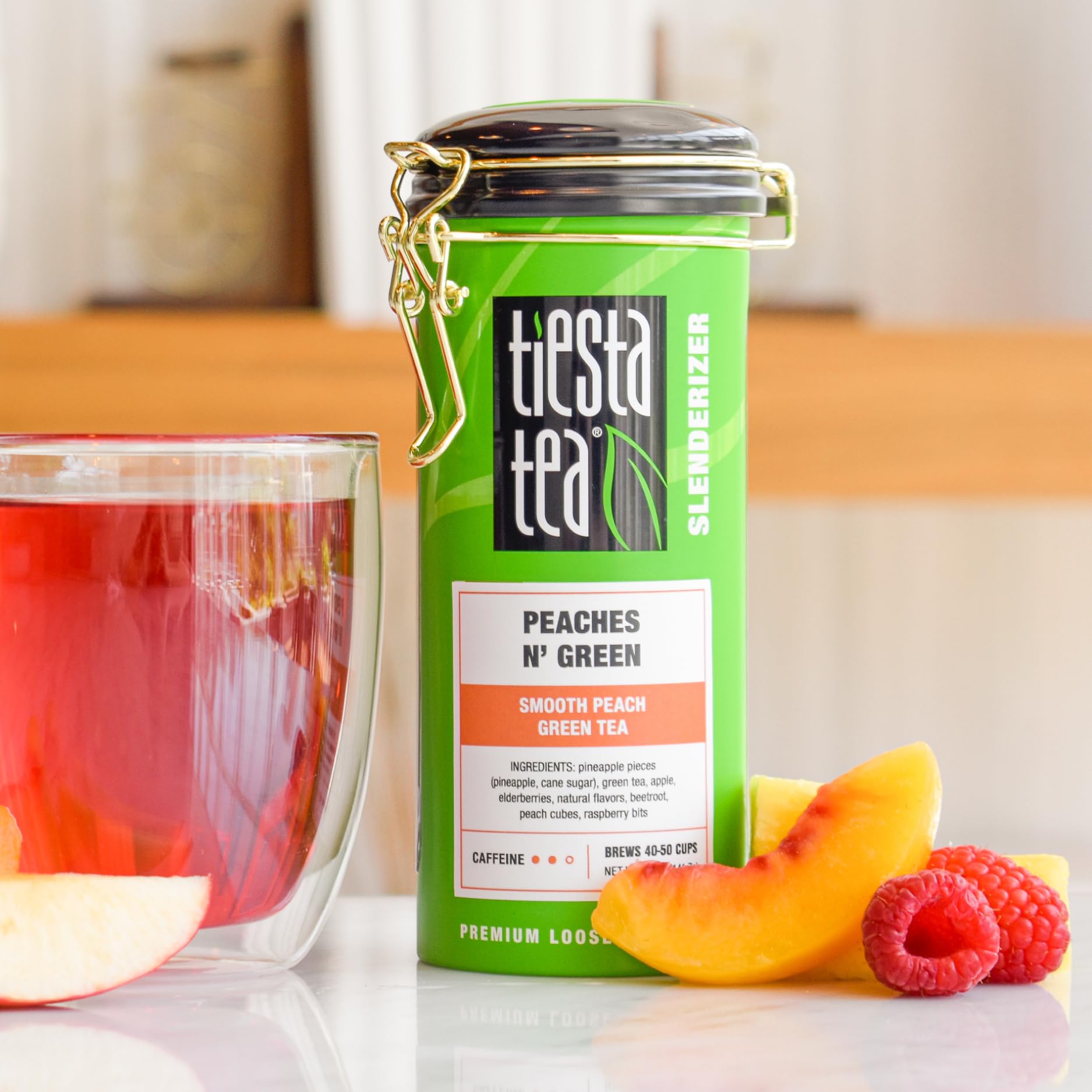 Tiesta Tea - Peaches N’ Green, Loose Leaf, Smooth Peach Green Tea, Premium Blend, Medium Caffeinated, Make Hot or Iced & Brews Up to 50 Cups, 5 Ounce