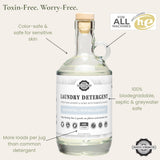 Rustic Strength Natural Laundry Detergent, Unscented, Sensitive Skin, HE Compatible, 24 oz Glass