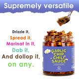 SAUCE UP Original Garlic Chip Chili Sauce - Super Crunchy Artisanal Topping & Condiment | Chef-Curated in NY with Fried Garlic Chips & Peanuts | Bold