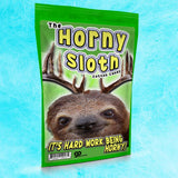 Horny Sloth Blue Cotton Candy, Gourmet Novelty Candy for Adults, Gluten-Free Fun Candy Gift Basket Filler Item for Women and Men, Unique Candy Gag