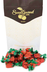 SweetGourmet Arcor Strawberry Bon Bons Hard Candy Wrapped, Fruit-Filled Premium Candies, 1 Pound Bag