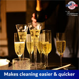 Flute and Stemware Wine Glass Cleaning Brush - Dishwasher Safe, Non-Scratch Flute Cleaner for Crystal Glasses, Champagne Glass, Goblet, Wine Decanter