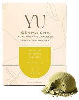 Yu Tea Organic Genmaicha Green Tea Powder, 30 Instant Packets | Japanese Green Tea & Roasted Brown Rice | Low Caffeine & Unsweetened | Relaxation