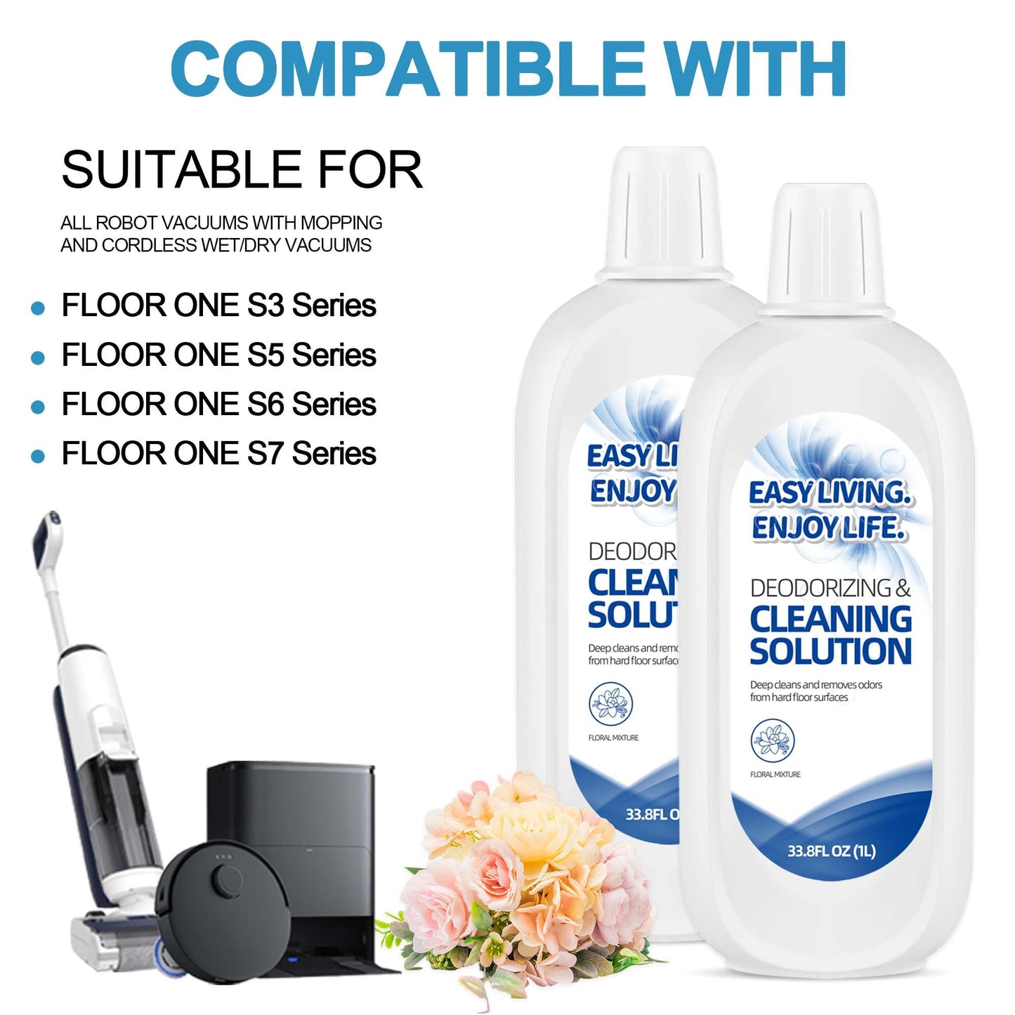 homeazy 2L Hard Floor Cleaning Solution for Tineco iFLOOR Series - FLOOR ONE S3 S5 S6 S7 Series, Deep Cleaner for Floors, Child and Pet Friendly
