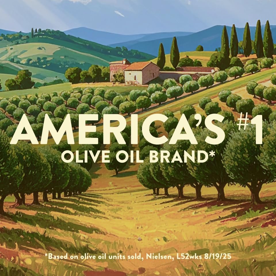 Pompeian Light Taste Olive Oil - 32 Fl Oz - Olive Oil for High Heat Cooking - Light Flavor for Baking and Sauteing - High Smoke Point
