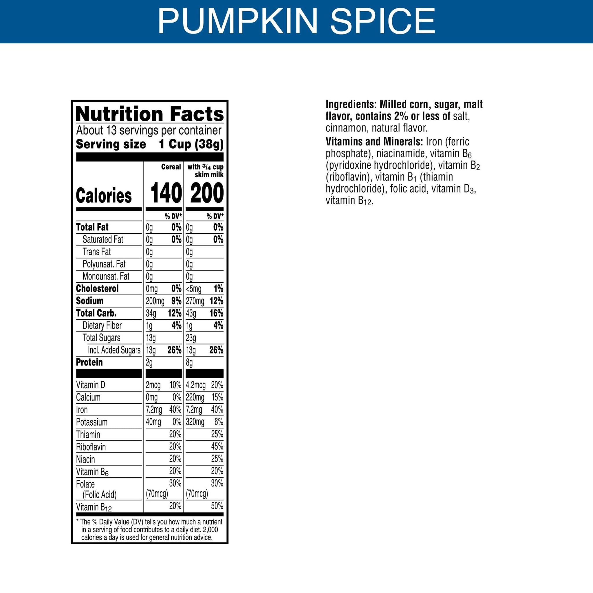 Frosted Flakes Cold Breakfast Cereal, 7 Vitamins and Minerals, Limited Edition, Family Size, Pumpkin Spice, 17.1oz Box (1 Box)