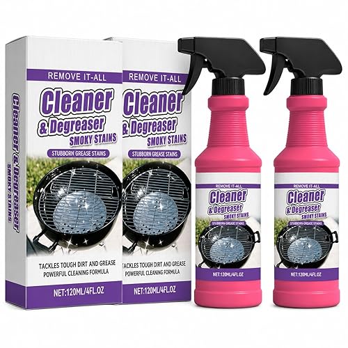 Clussbin Fast-Acting Heavy-Duty Grill Degreaser Spray, 2Pcs BBQ Heavy Duty Degreaser Grill Cleaner Spray, Grills Cleaner Spray For Outdoor Grills