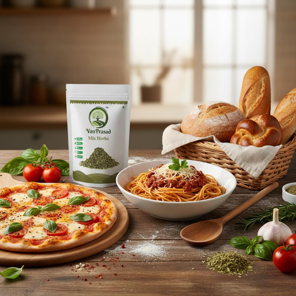 VanPrasad Mixed Herbs Natural 500g | Premium Aromatic Dried Herb Blend | All-Purpose Seasoning & Garnishing Mix | Italian Seasoning for Pizza, Pasta