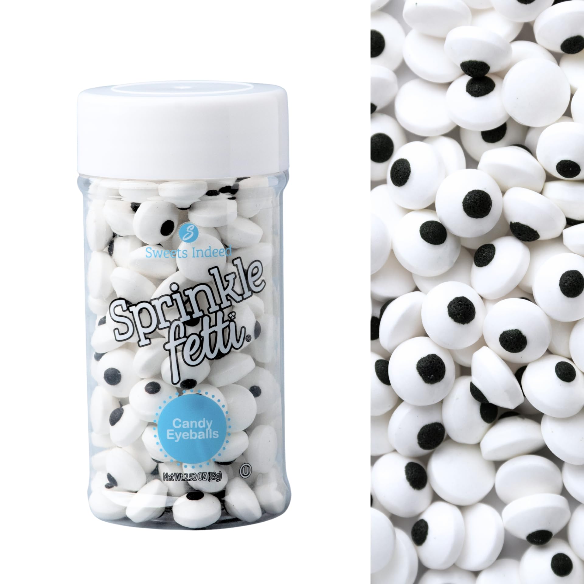 Sweets Indeed Bulk Candy Eyeballs, 200 Edible Eyes, Christmas Sprinkles, Perfect for Cake Decorations, Baking, Ice Cream, Cookies, Cupcake Topper