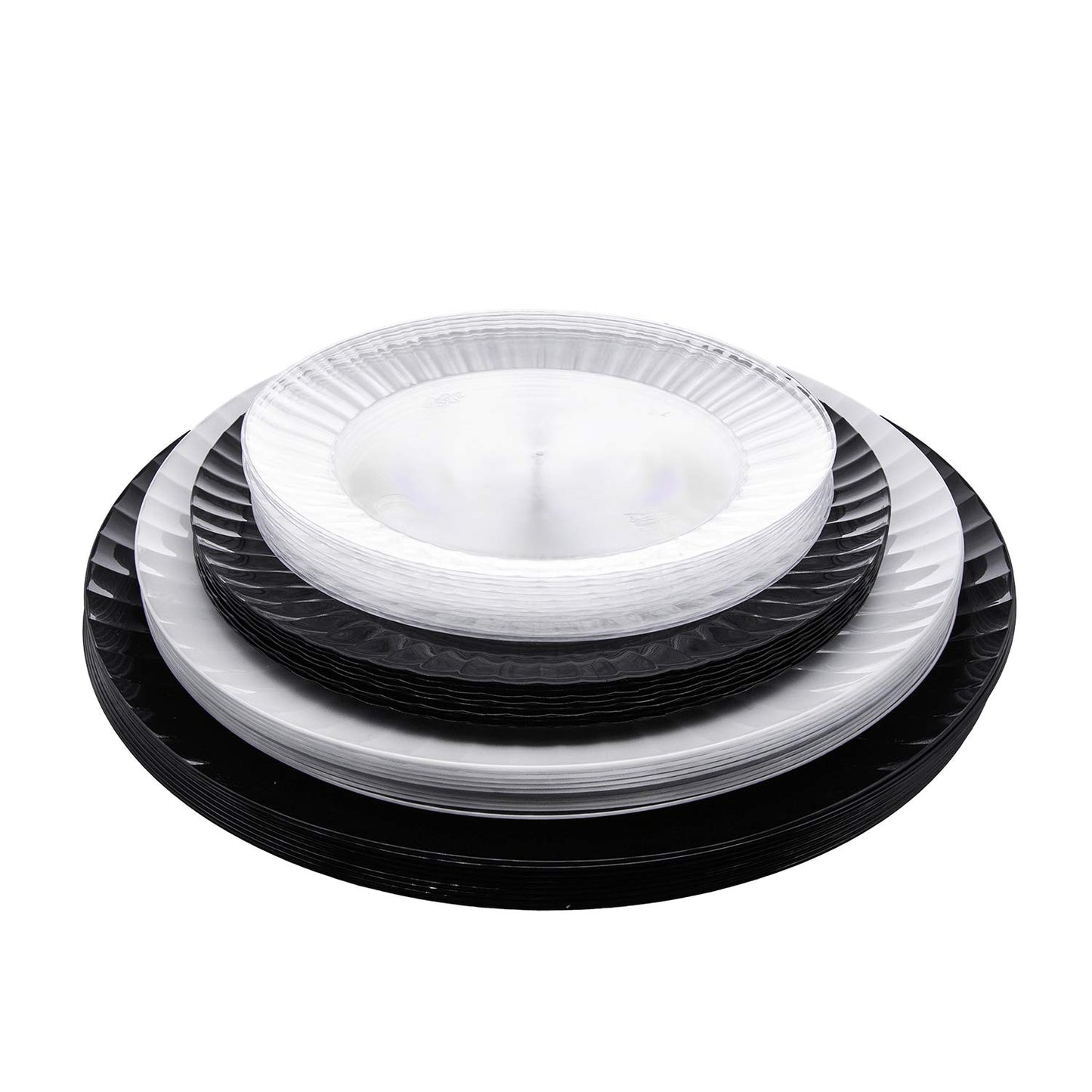 Party Essentials Deluxe Quality Hard Plastic 40 Count Party/Dinner Plates, 10-1/4-Inch, Black