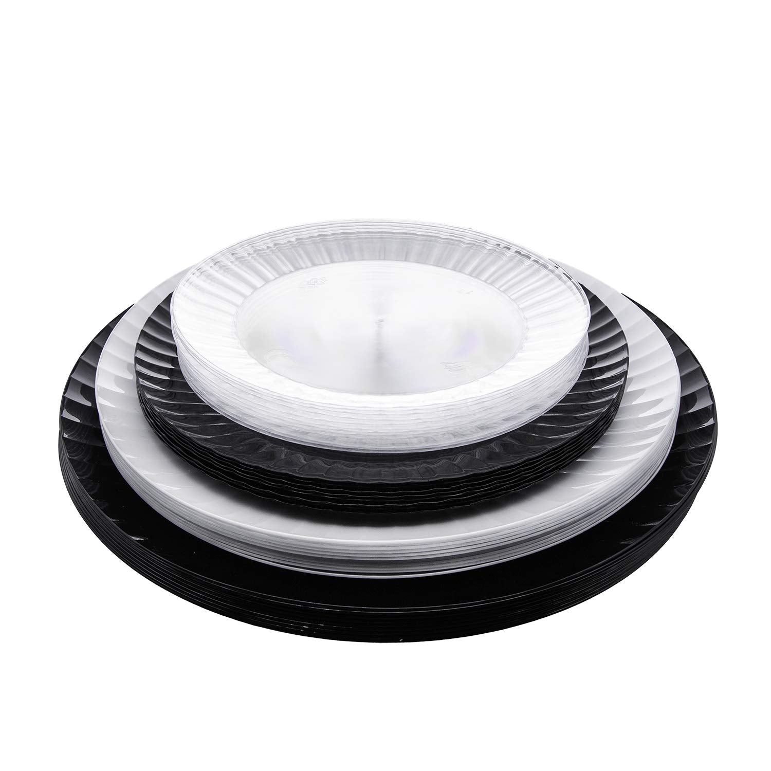 Party Essentials Deluxe Quality Hard Plastic 40 Count Party/Dinner Plates, 10-1/4-Inch, Black