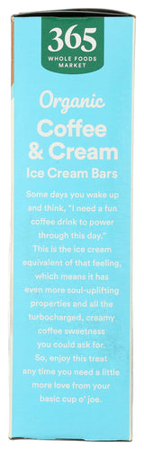 365 by Whole Foods Market Organic Coffee & Cream Ice Cream Bar, 10 FZ