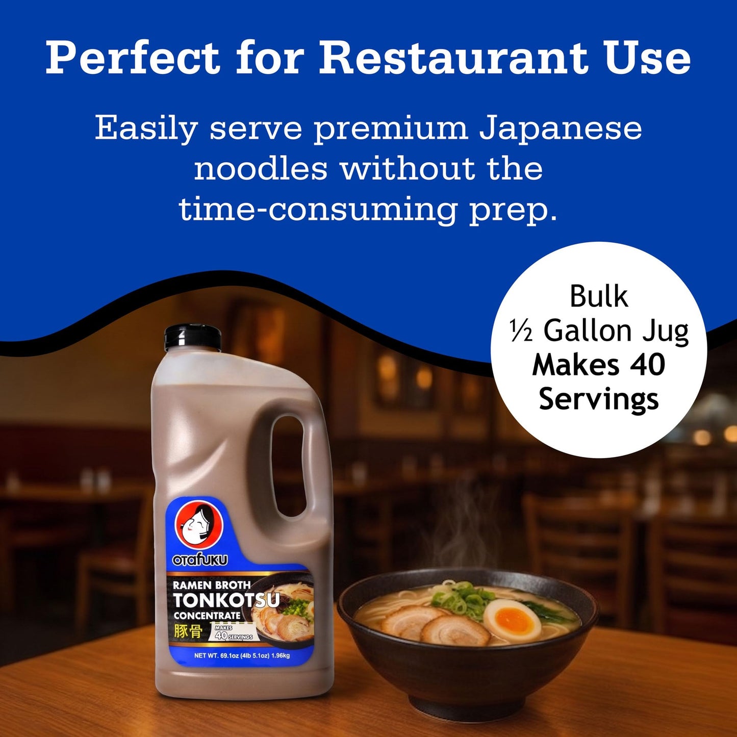 Otafuku Tonkotsu Ramen Broth Concentrate - Authentic Japanese Pork Bone Soup Base for Noodles, and Food Service Use - Restaurant-Quality Umami Taste