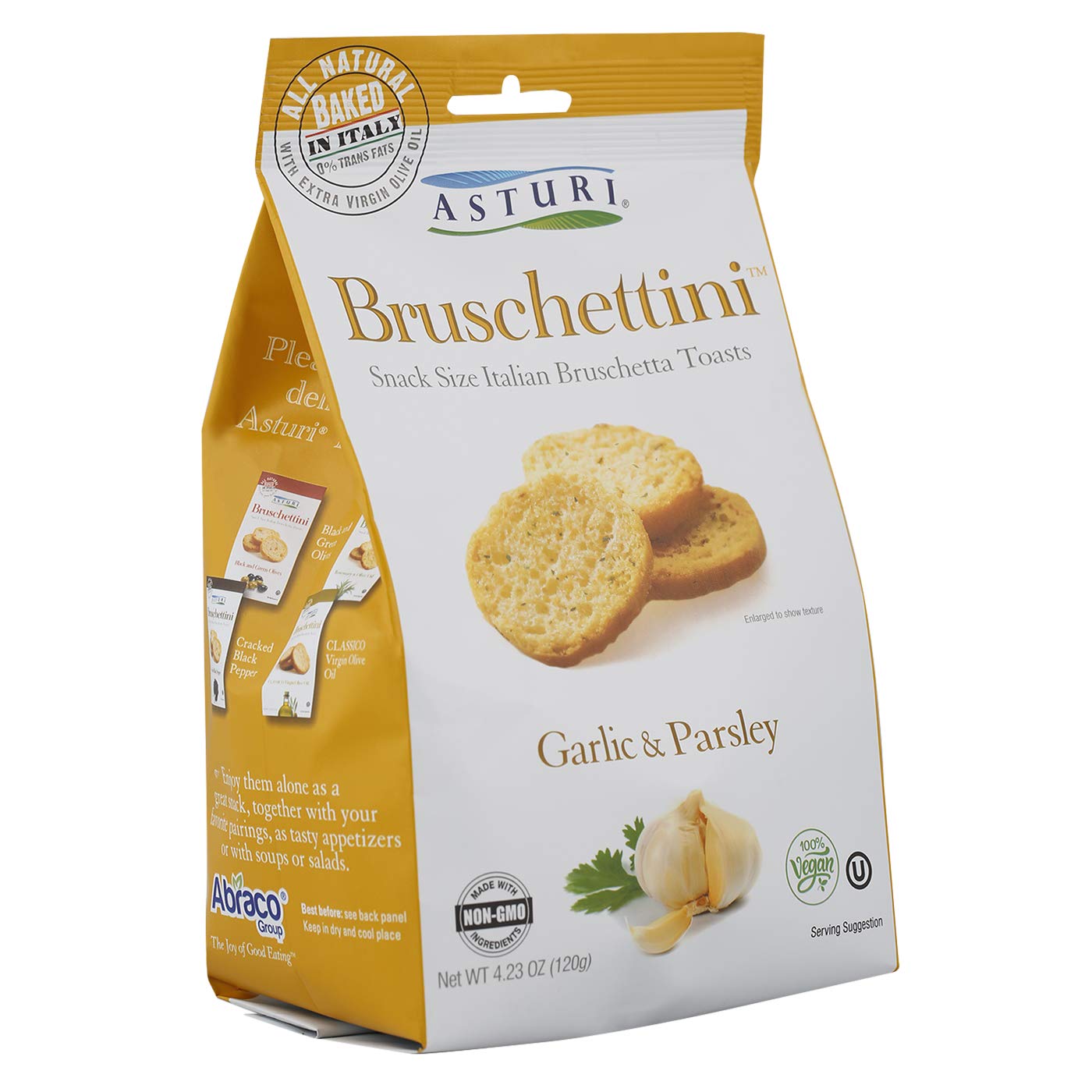 Asturi Bruschettini, Garlic and Parsley, 4.23 Ounce