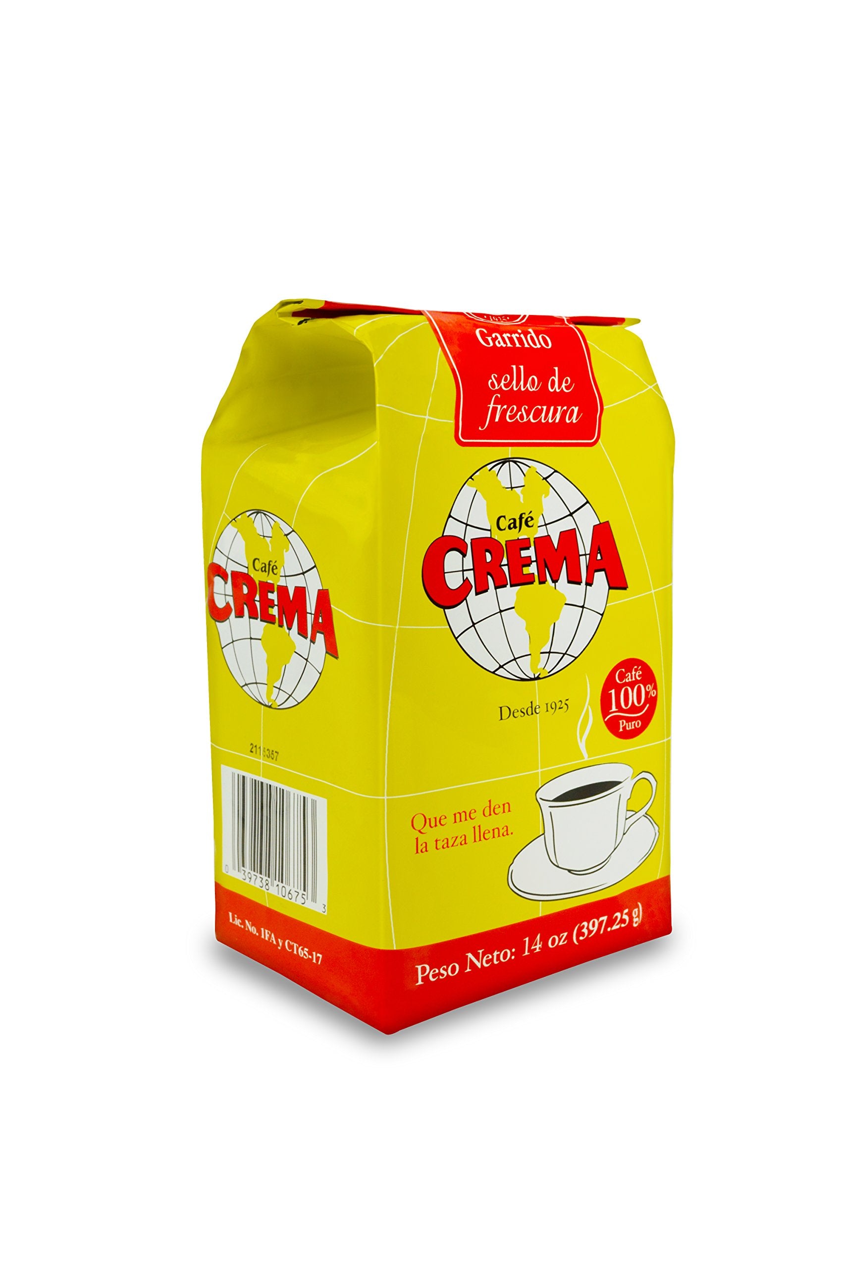 Cafe Crema Ground Coffee from Puerto Rico, 14 Ounce Bag (1 Bag)