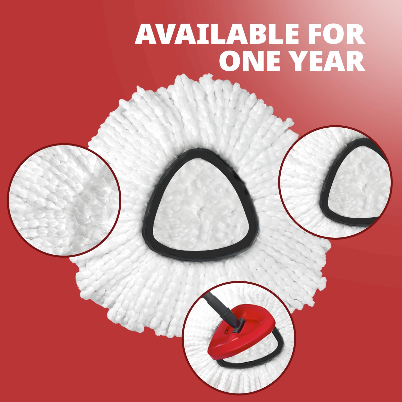 Mop Replace Head, 3 Pack Spin Mop Replacement Head Easywring 1-Tank System, Easy Cleaning, Microfiber, Machine Washable