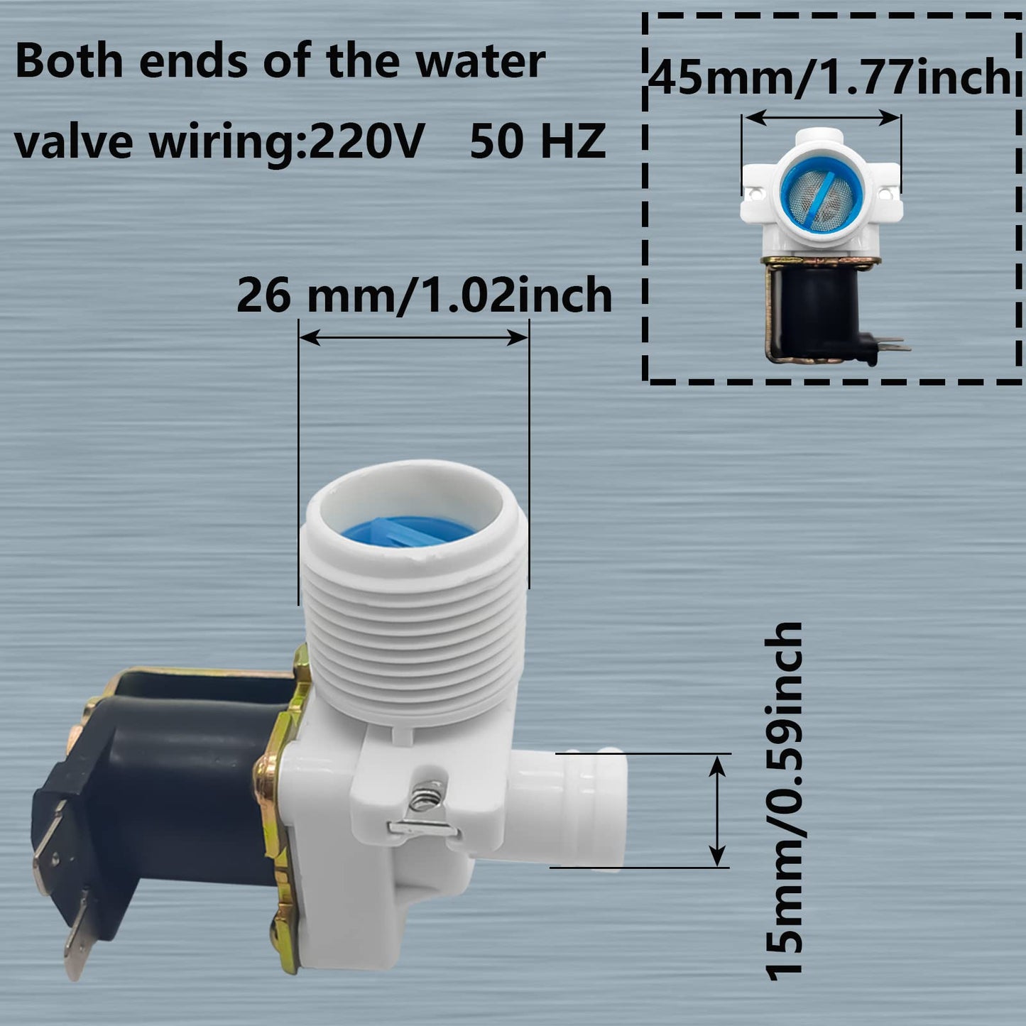 1 Pcs Universal Accessories for Automatic Pulsator Washing Machines, Washing Machine Water Inlet Valve Solenoid Valve Water Inlet Valve,Fit