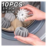 Reusable Silicone Laundry Balls, Pet Hair Remover and Catcher for Washing Machine, Anti-Tangle Clothes Cleaning Tool for Household Use(White 10PCS)