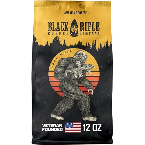 Black Rifle Coffee Company Tactisquatch, 12oz Bag, Whole Bean Coffee Dark Roast - Roasted Blend Made from Arabica Beans - Colombian & Brazilian Beans