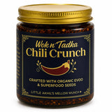 Wok n Tadka Garlic Chili Crunch 6oz - Crunchy Chili Oil with Organic EVOO, No Seed Oils, No Sugar Added, No MSG, Gluten Free, Mild Chili Crisp Topping