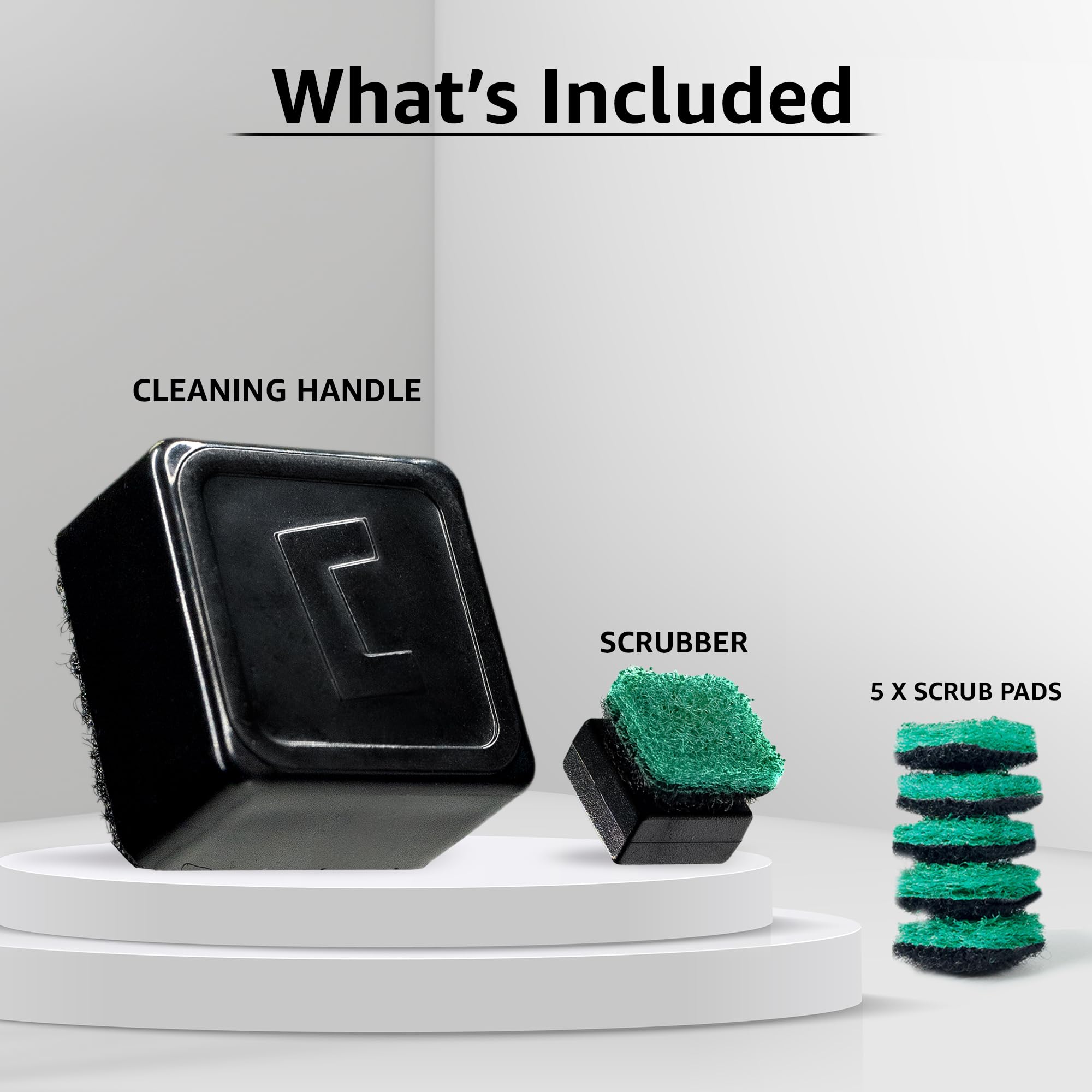 Chubbs Scrubb Magnetic Glass Cleaner Kit - Cleans and Restores Within Minutes | Cleans Hard-To-Reach Stains | Works on Glass, Ceramic, and Pieces