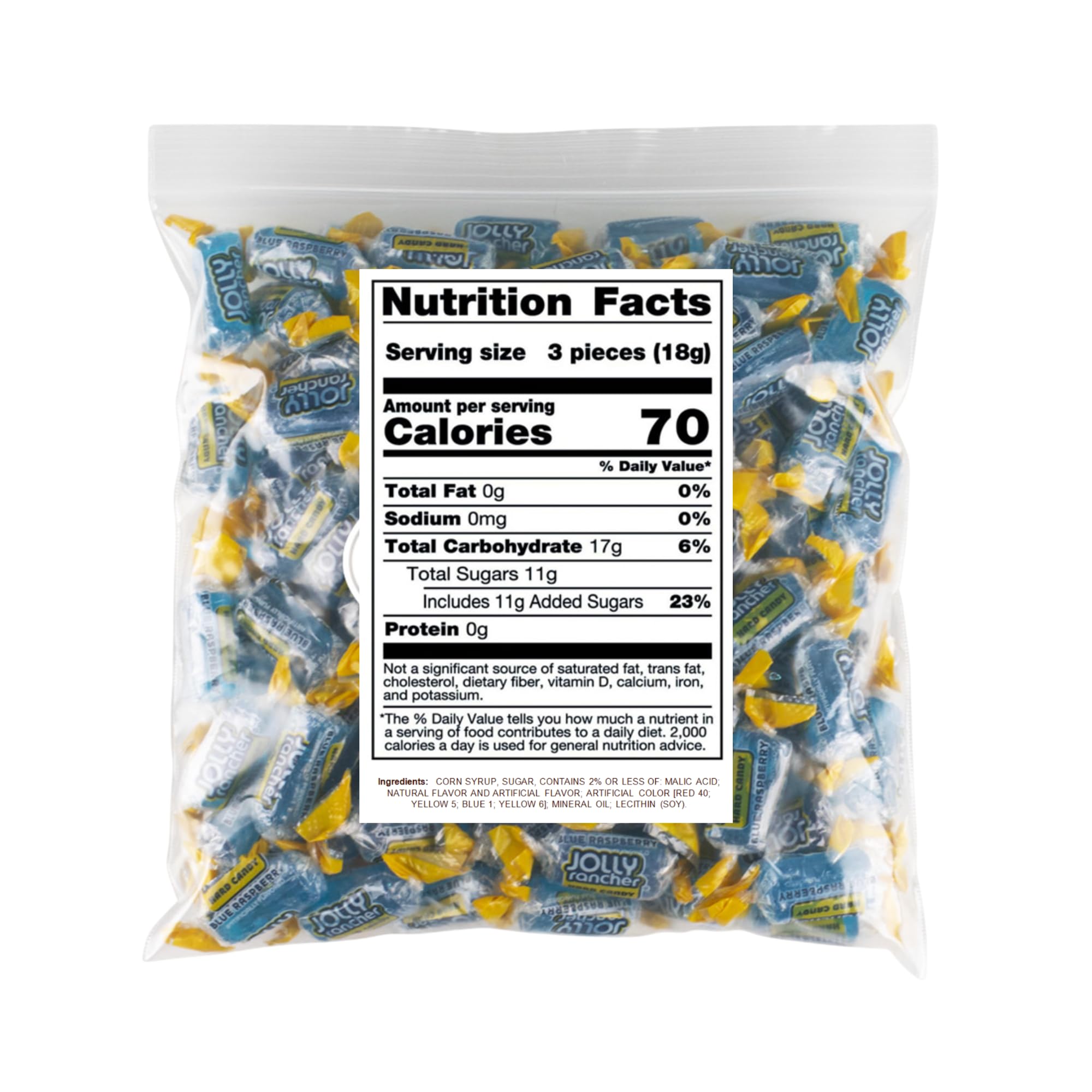 Bulk Blue Raspberry Hard Candy Bulk Bag 1.5 lbs - Made from Jolly Rancher Candy - Repackaged by Mima Mima - Mothers Day Candy, Basket Stuffers