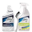 Black Diamond Stoneworks Ultimate Grout Cleaner with Brush + Marble & Tile Cleaner (2-Pack) - Safe for Natural Stone, Acid Free Deep Cleans Grout