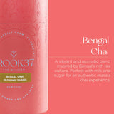 Brook37 Bengal Chai - Premium Black Chai Tea Blend | High Caffeine | Natural flavor and ingredients | Black tea, Ginger root, Cinnamon, Clove